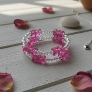 White Beaded Bracelet Set (2pcs)