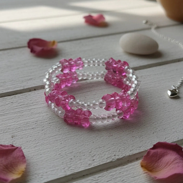 White Beaded Bracelet Set (2pcs)