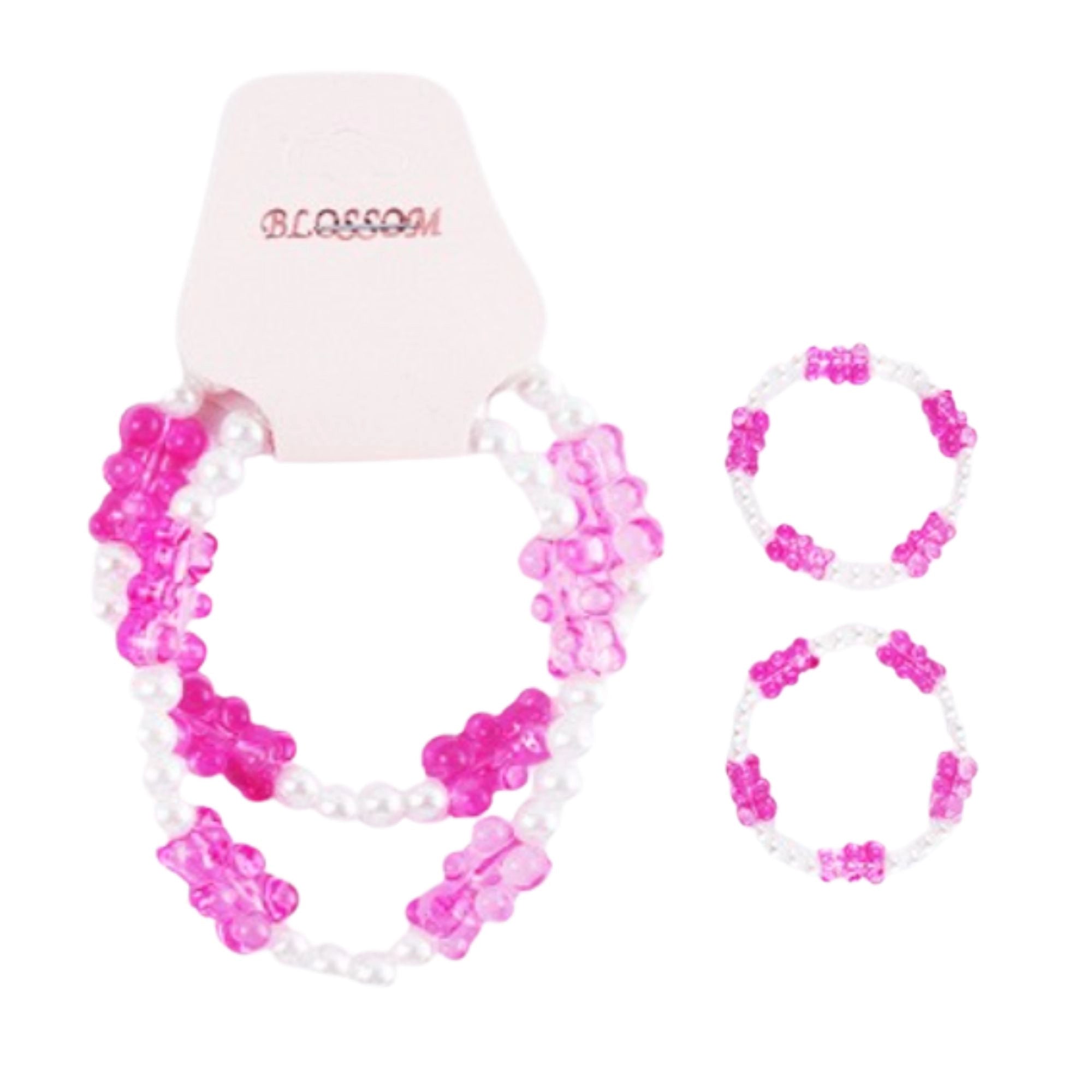 White Beaded Bracelet Set (2pcs)