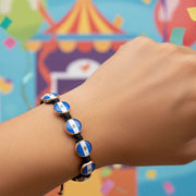 El Salvador Flag Bracelet Set (12-Pack) - Adjustable Black Macrame