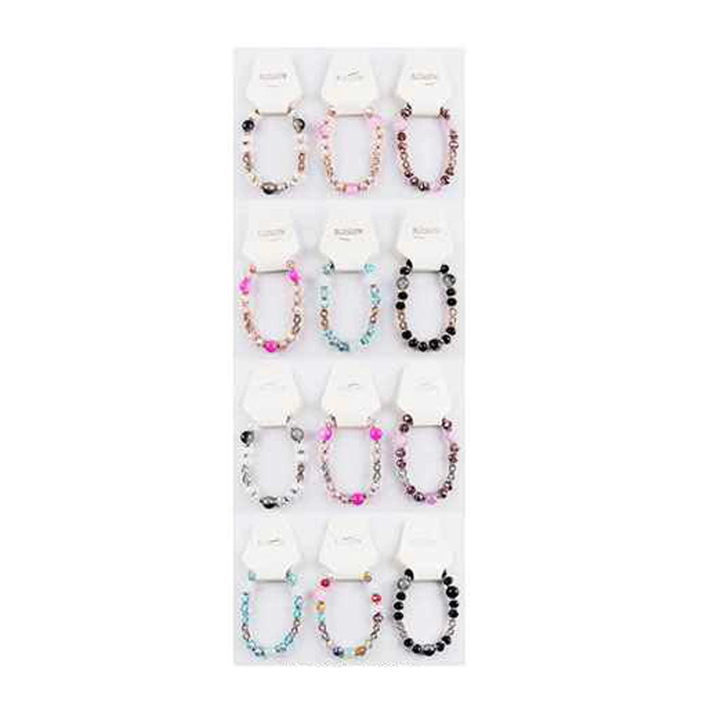 Crystal Beaded Bracelet with Infinity Charms – Elegant Stretch Bracelet for Women
