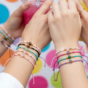 Dainty Gemstone Accent Bracelet Set (12-Pack) - Adjustable