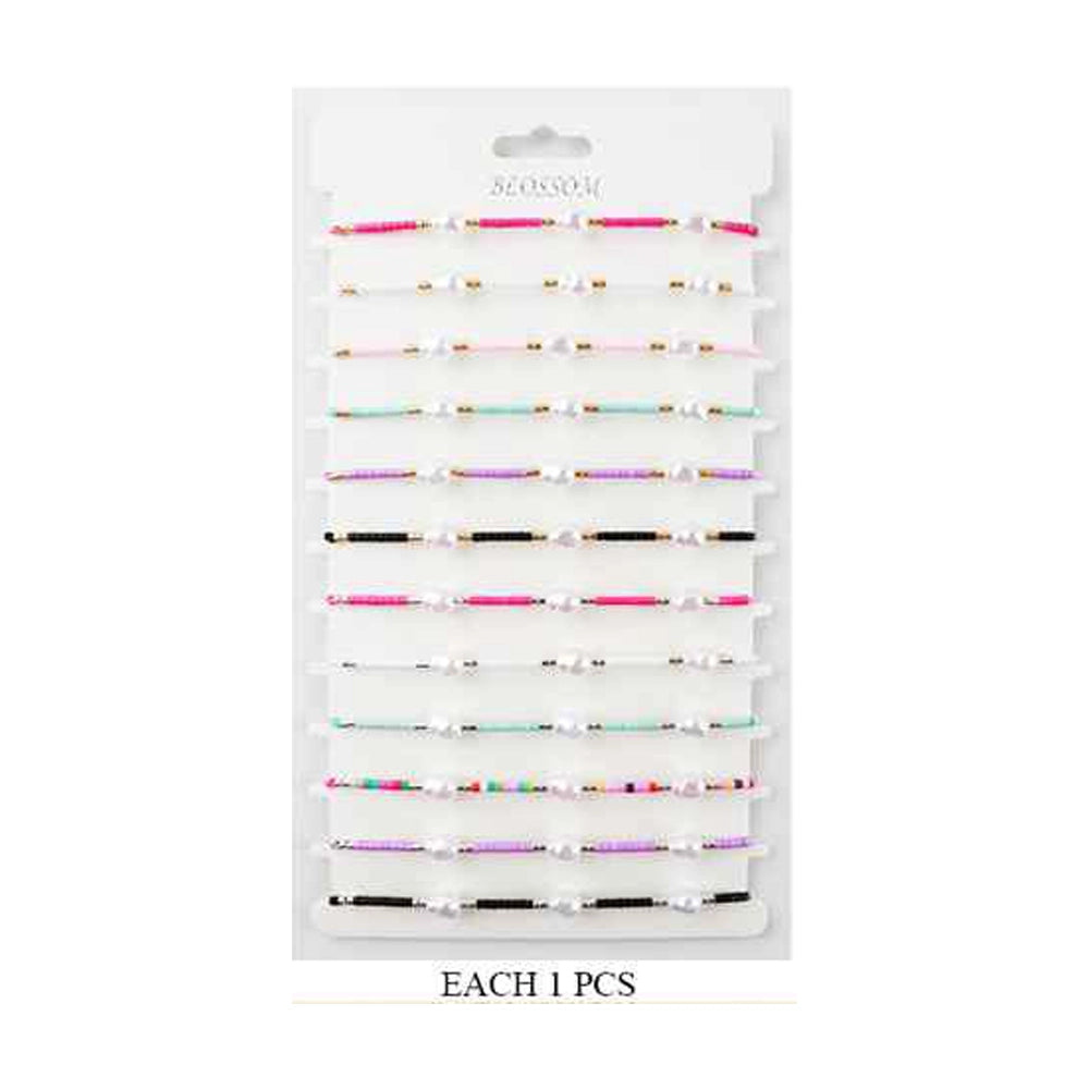 Delicate Pearl & Seed Bead Adjustable Bracelet Set - Trendy Macrame Friendship Bracelets