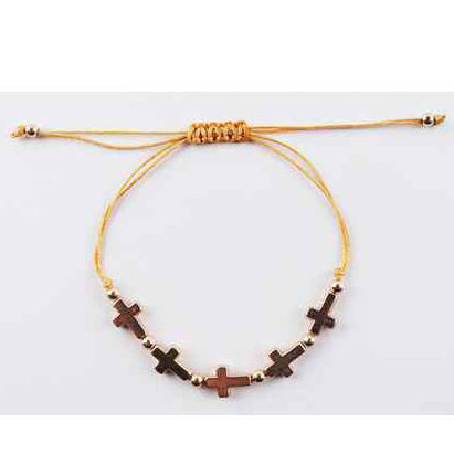 Mini Cross Charm Bracelet Set (12-Pack) - Adjustable & Stackable