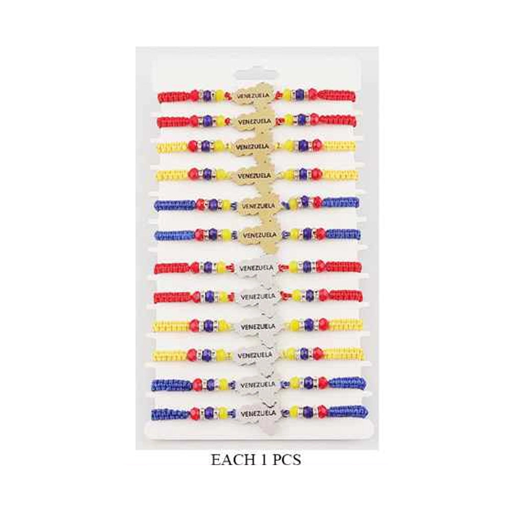 Venezuela Map Bracelet Set- Adjustable Tricolor Pride