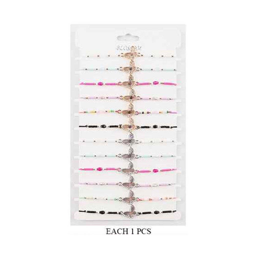 Dainty Butterfly Charm Bracelet Set - Adjustable & Colorful