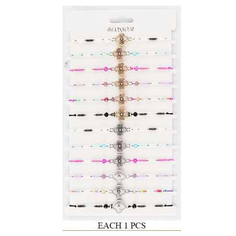 Boho Bloom Adjustable Charm Bracelet Set