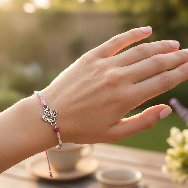 Boho Bloom Adjustable Charm Bracelet Set