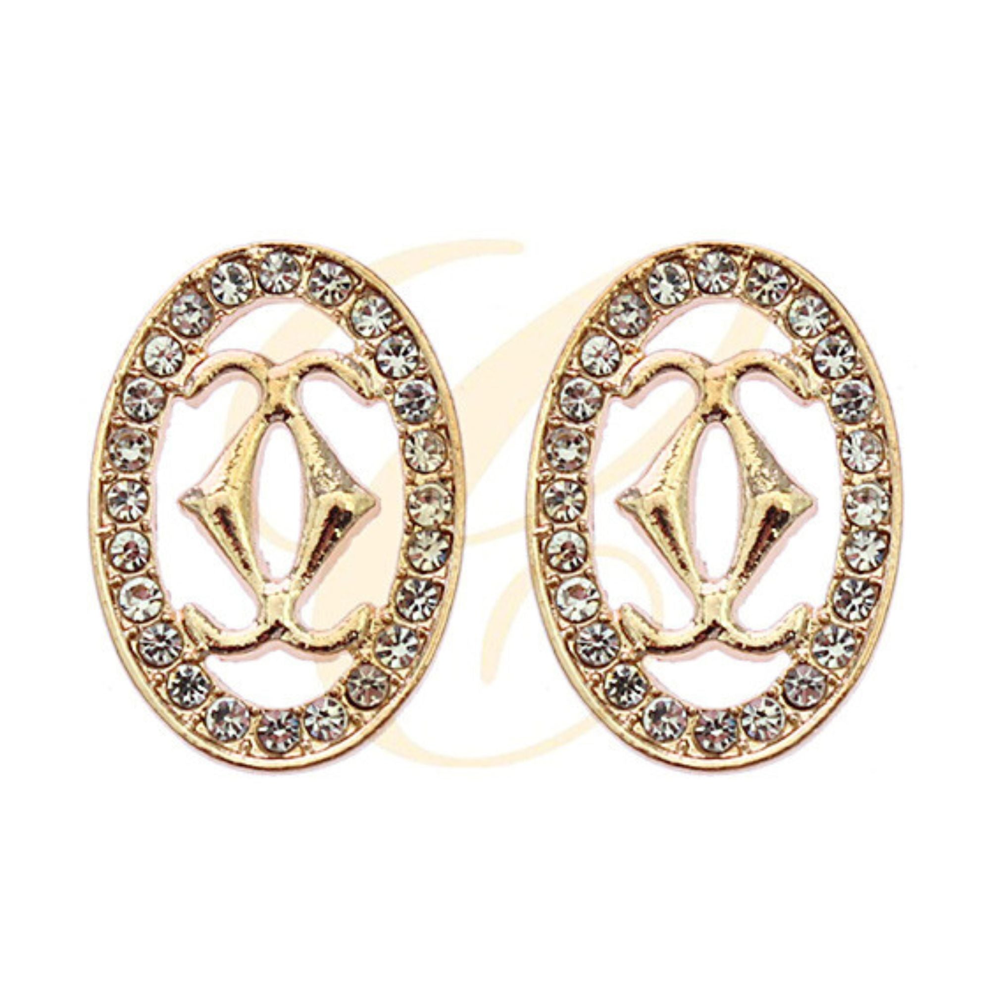 Dazzling Style: Interlocking Circle Rhinestone Stud Earrings
