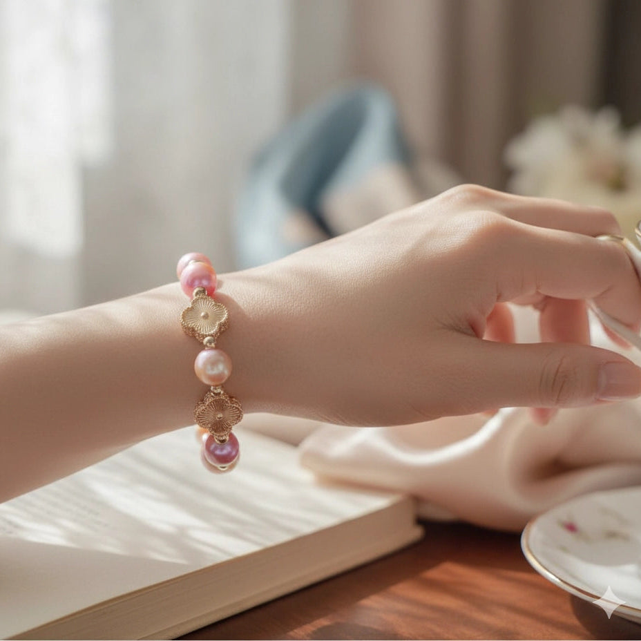 Pearl Clover Beaded Bracelet Charms