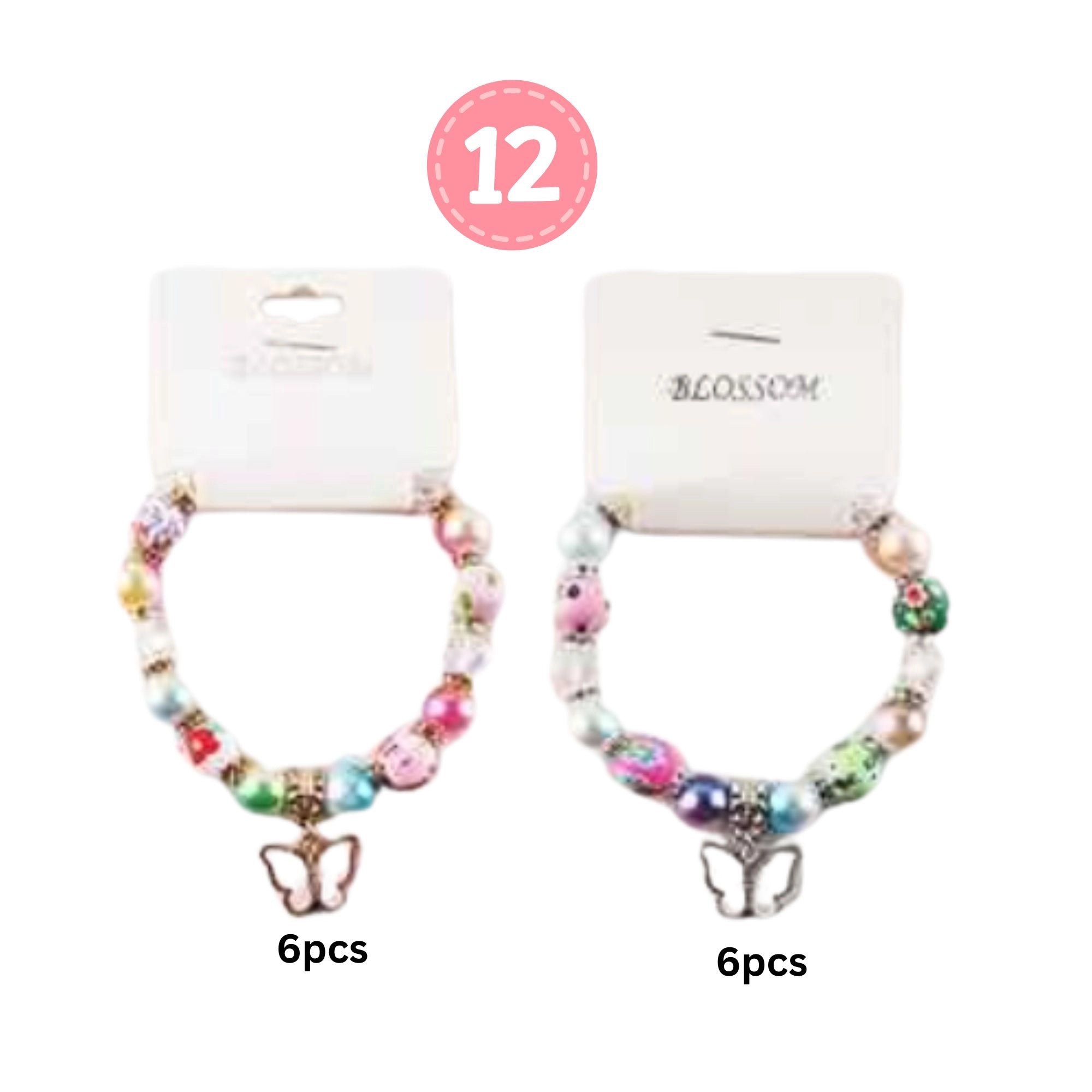 Pastel Floral Butterfly Stretch Bracelet