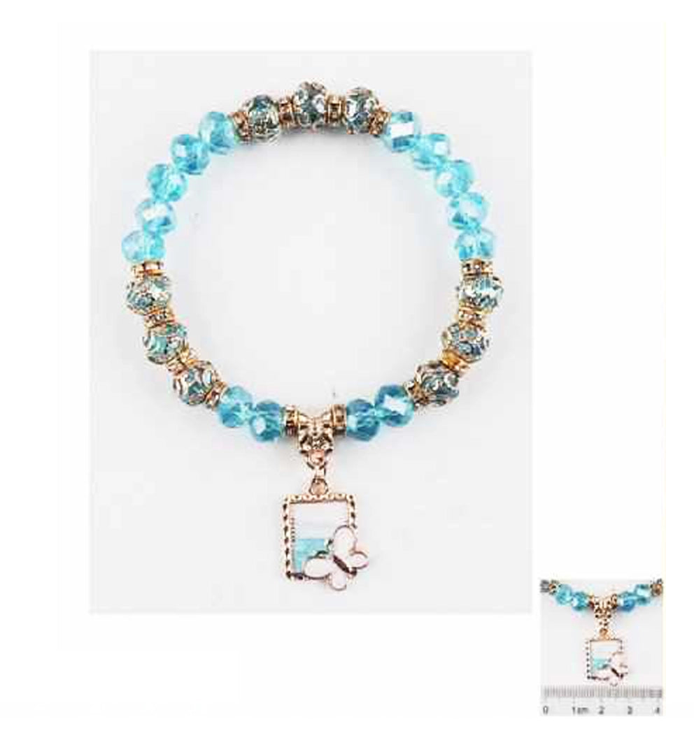 Sparkling Butterfly Charm Beaded Bracelet Collection