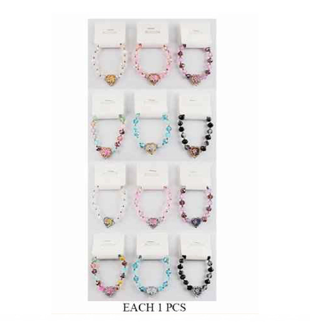 Enchanting Crystal Heart Charm Bracelet | Multicolor Beaded Jewelry