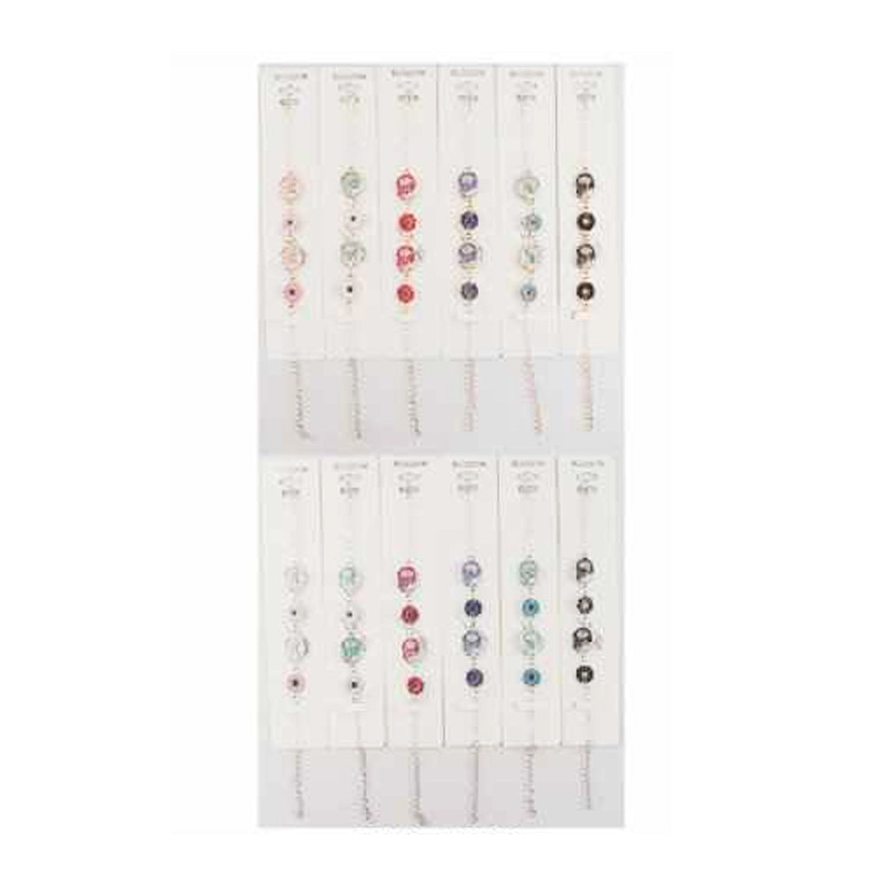 Vintage Rose & Daisy Enamel Link Bracelet (IBR-3860)