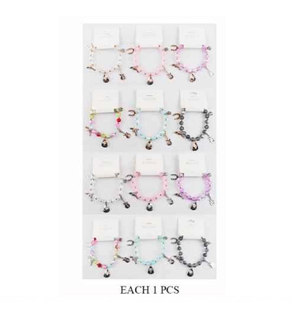 Country Charm Beaded Bracelet with Western Charms