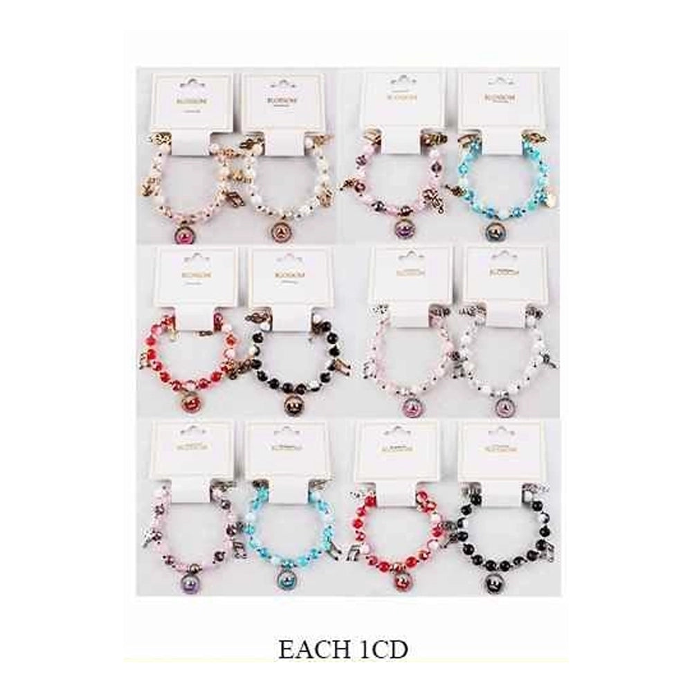Whimsical Beaded Charm Bracelet – Musical Note & Celestial Motif (IBR-3896)