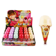 Sweet Treats Ice Cream Cone Lip Gloss Set – 24pc Bulk Display – Moisturizing & High-Shine (IBY-033)