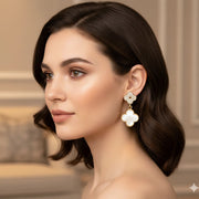 Timeless Clover Drop Earrings with Mother-of-Pearl Inlay
