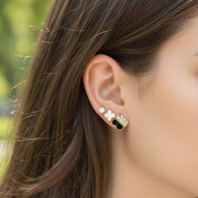 Endless Style: Set of 3 Clover & Crystal Stud Earrings