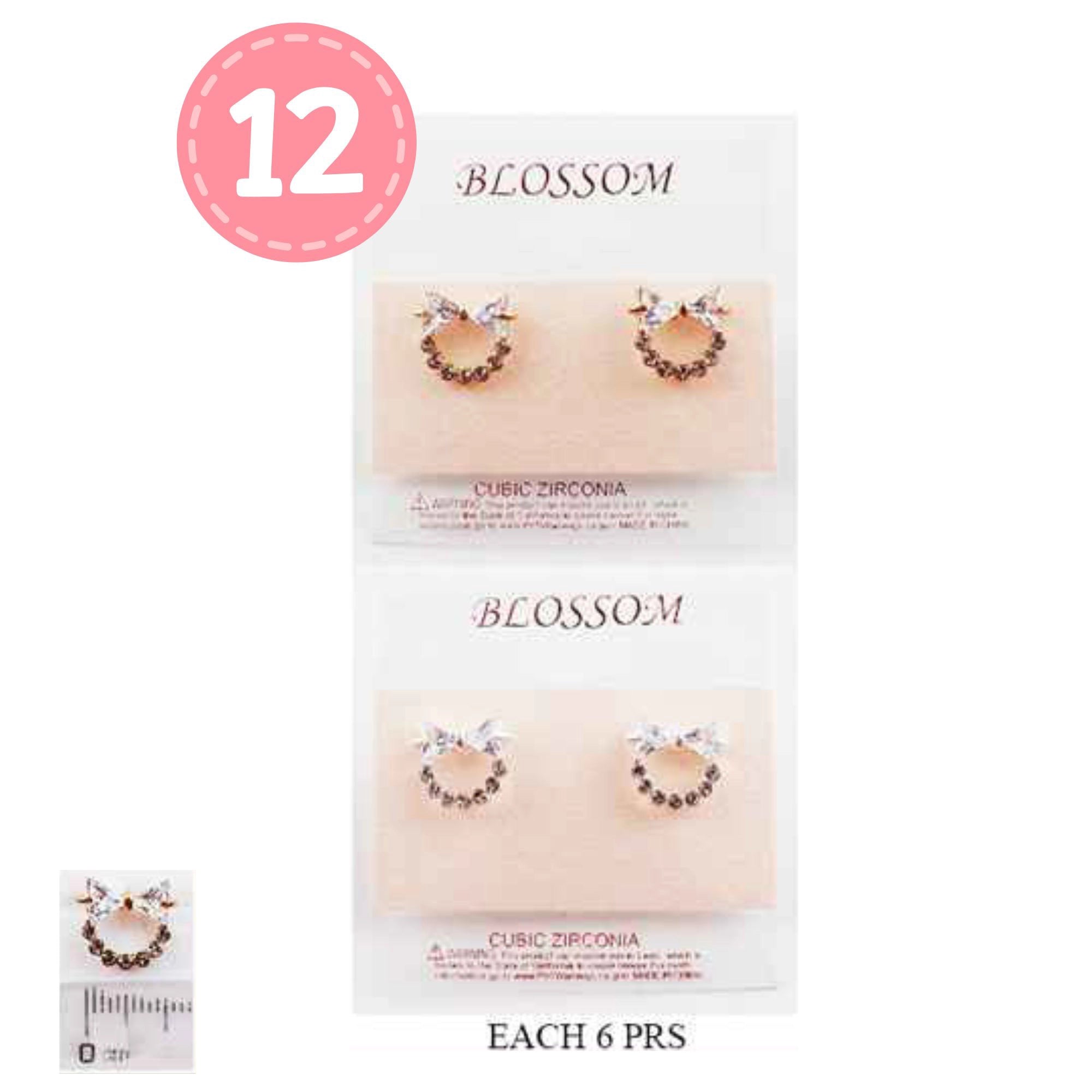 Sparkling Promise: Cubic Zirconia Bow Wreath Studs