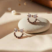 Sparkling Promise: Cubic Zirconia Bow Wreath Studs