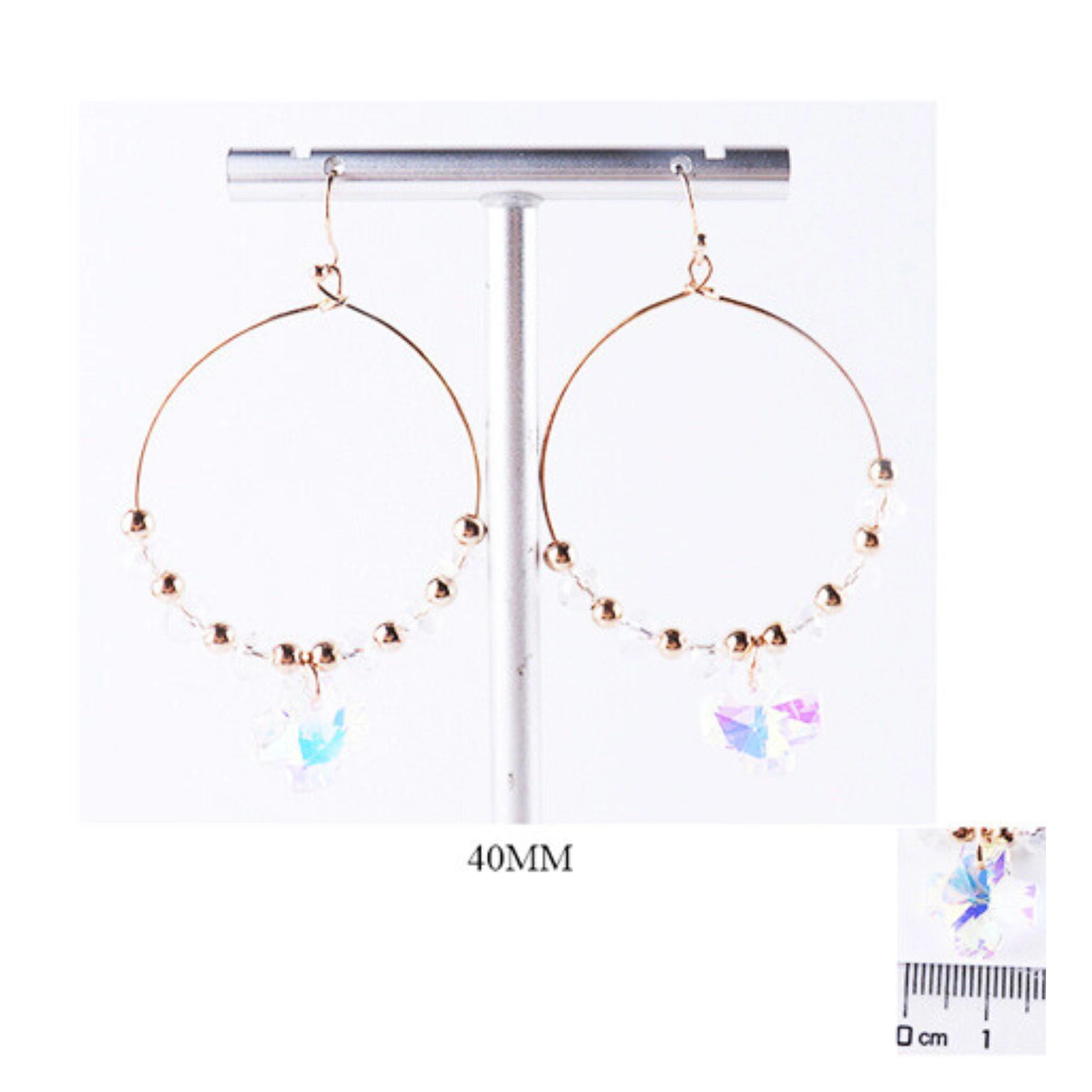The Starlight Hoops | Crystal Bead Dangle Earrings (Rose Gold/Silver)