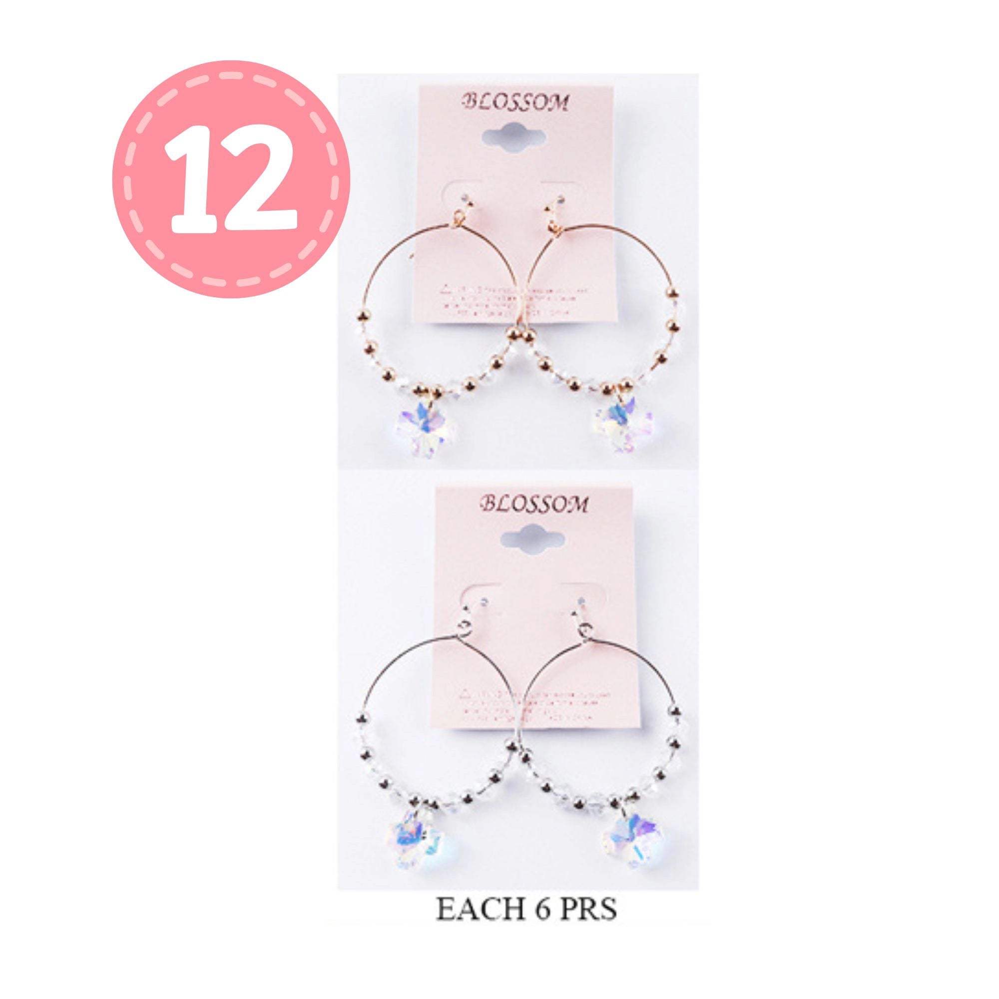 The Starlight Hoops | Crystal Bead Dangle Earrings (Rose Gold/Silver)