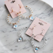 The Aurora Hoops | Crystal Bead & AB Charm Dangle Earrings
