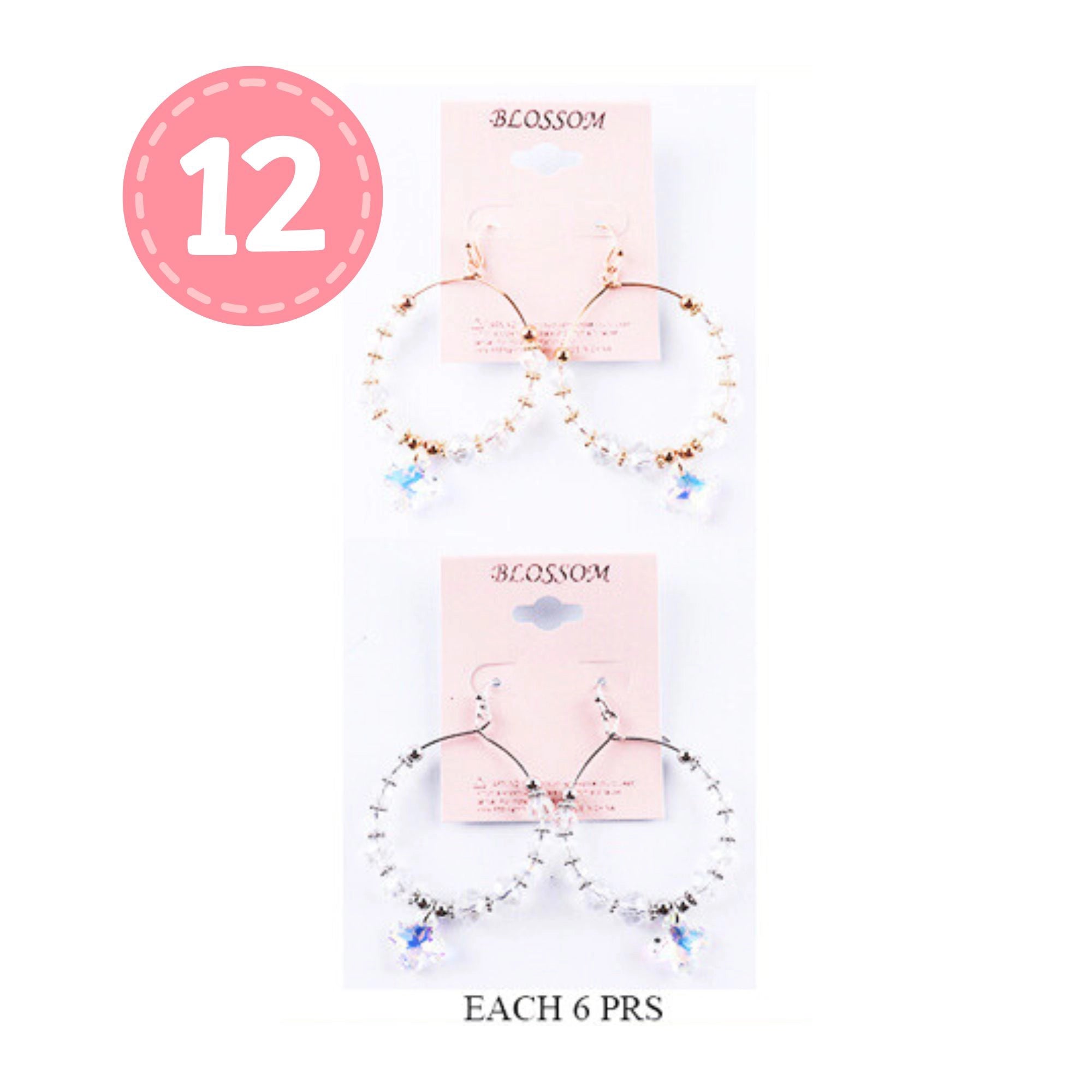 The Aurora Hoops | Crystal Bead & AB Charm Dangle Earrings