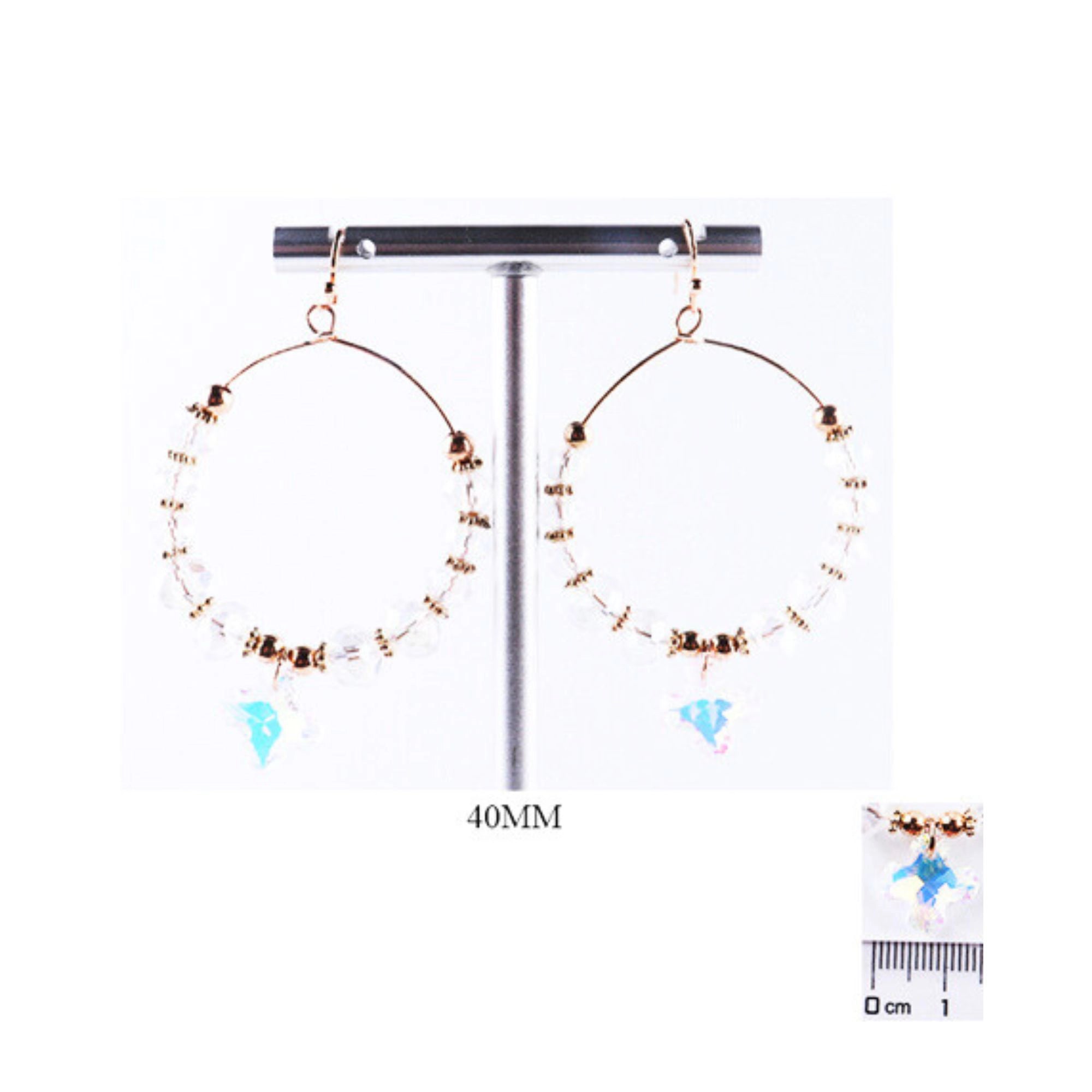 The Aurora Hoops | Crystal Bead & AB Charm Dangle Earrings