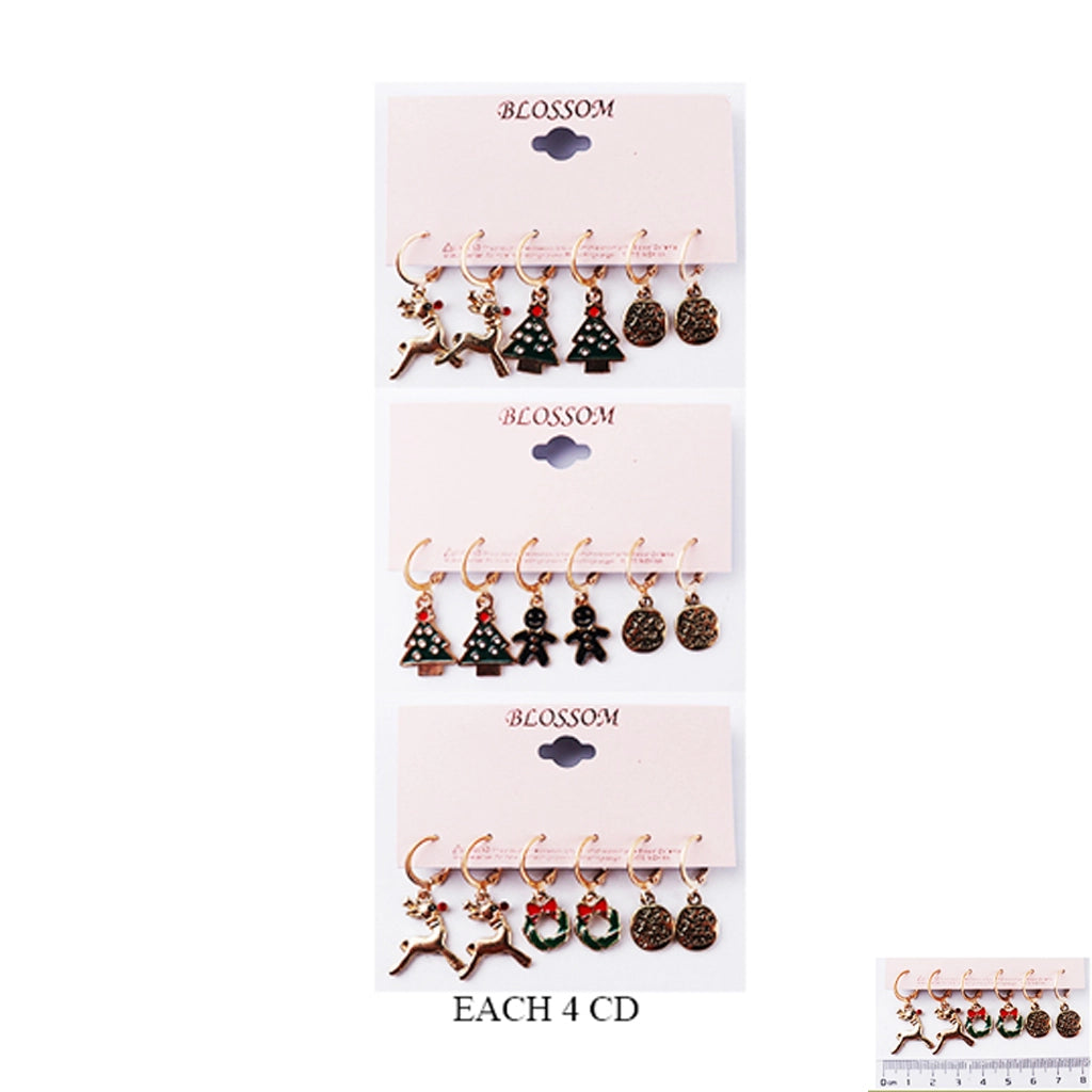 Ultimate Holiday Charm Hoop Earring Collection (9-Pair Set) - Mix & Match Festive Fun