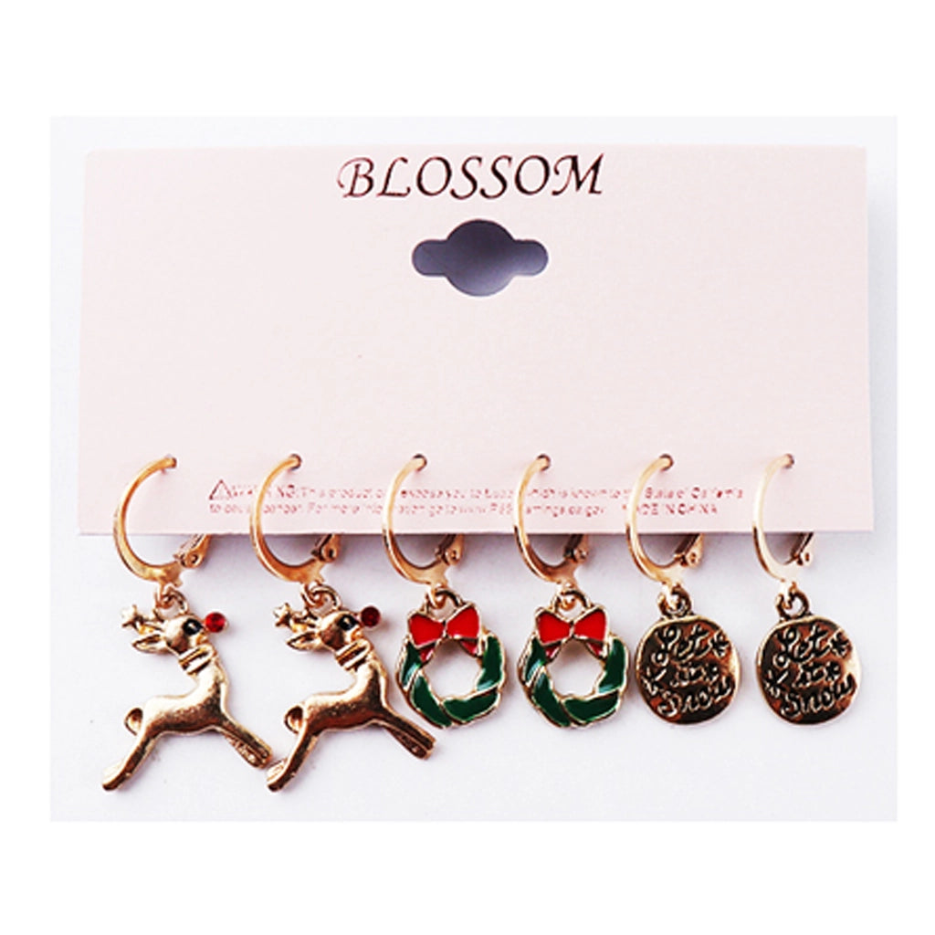 Ultimate Holiday Charm Hoop Earring Collection (9-Pair Set) - Mix & Match Festive Fun