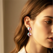 Dazzle from Every Angle! Faceted Crystal Dangle Earrings in Clear & AB Finishes
