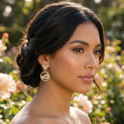 Blossom Enchanted Butterfly & Floral Pave Drop Earrings (IER-5537)