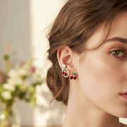 Simply Sweet & Sparkling! The 12-Piece Cherry Stud Collection