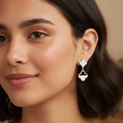 12-Pair Colorful Double Clover Drop Earring Set