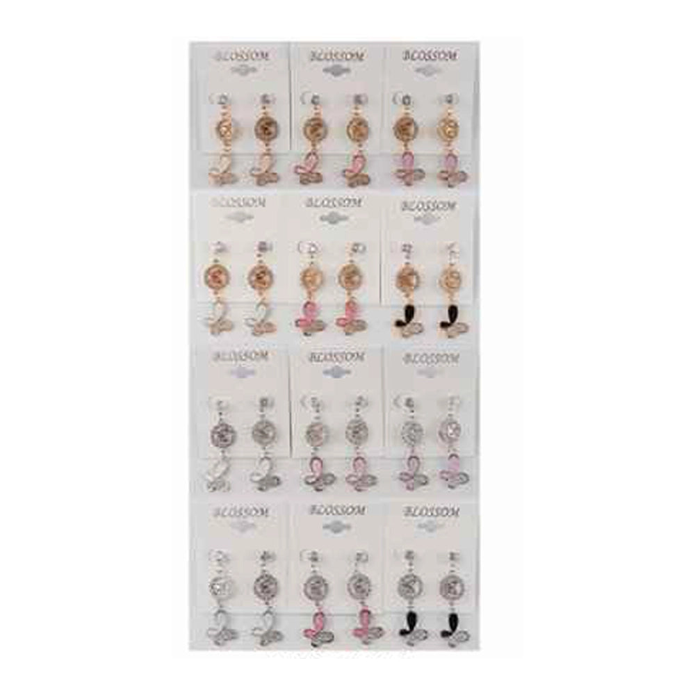 Elegant Dual-Butterfly Rhinestone Drop Earrings (IER-5927)