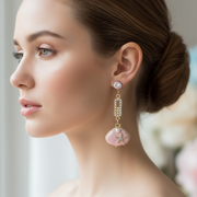 Coastal Charm Seashell & Starfish Dangle Earrings | Enamel Beach Jewelry (IER-6015)