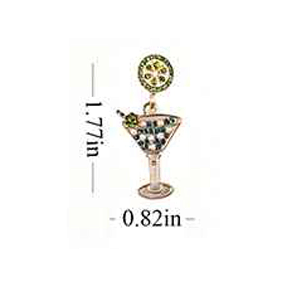 Sparkling Cocktail Glass Earrings Set – 6 Pairs Gold & Silver Martini Dangle Jewelry (IER-6177)