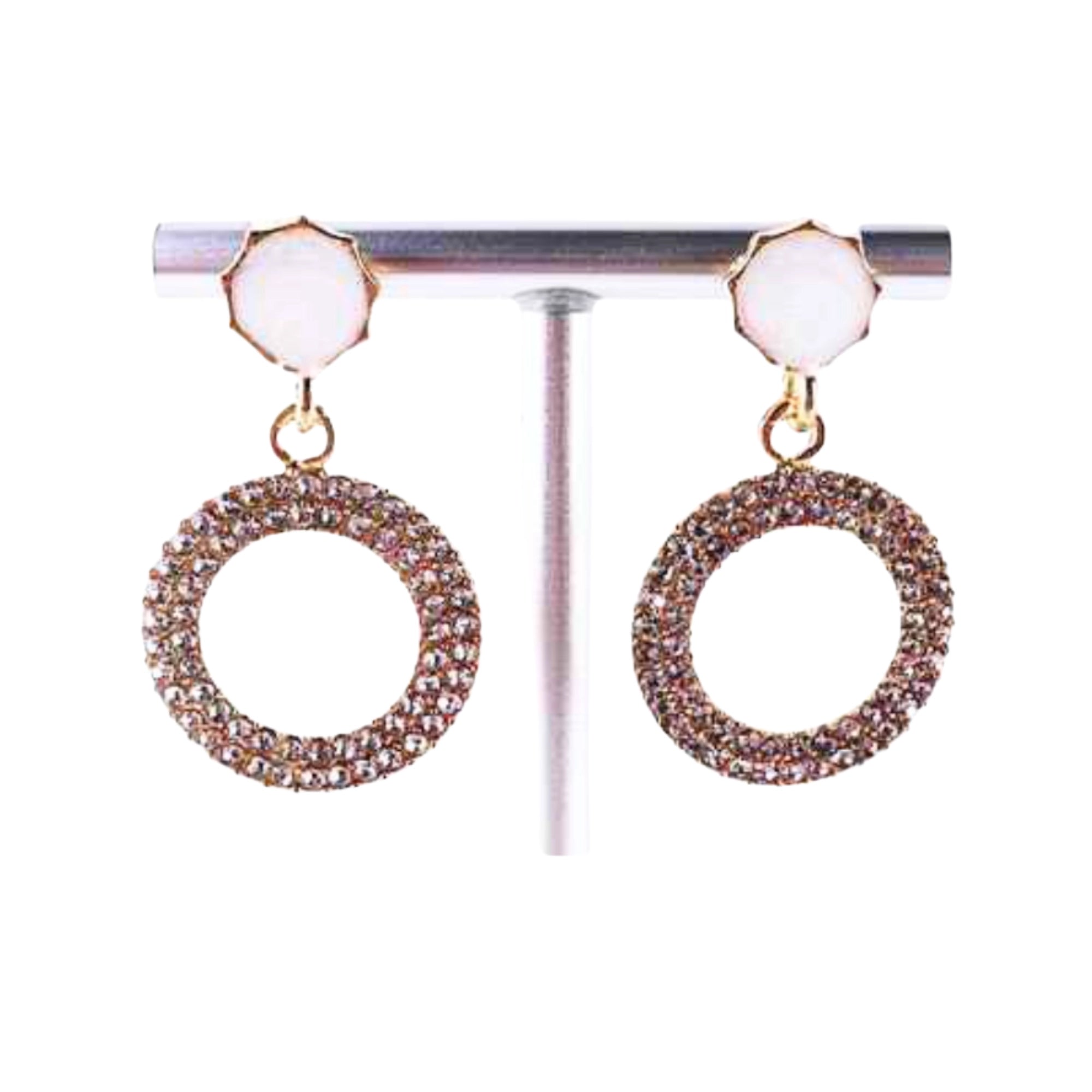 The Starlight Pave Hoop Earrings | Opalescent Stud Drop Statement