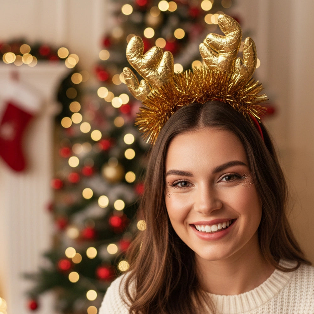 Holiday Christmas Reindeer Antler Headband