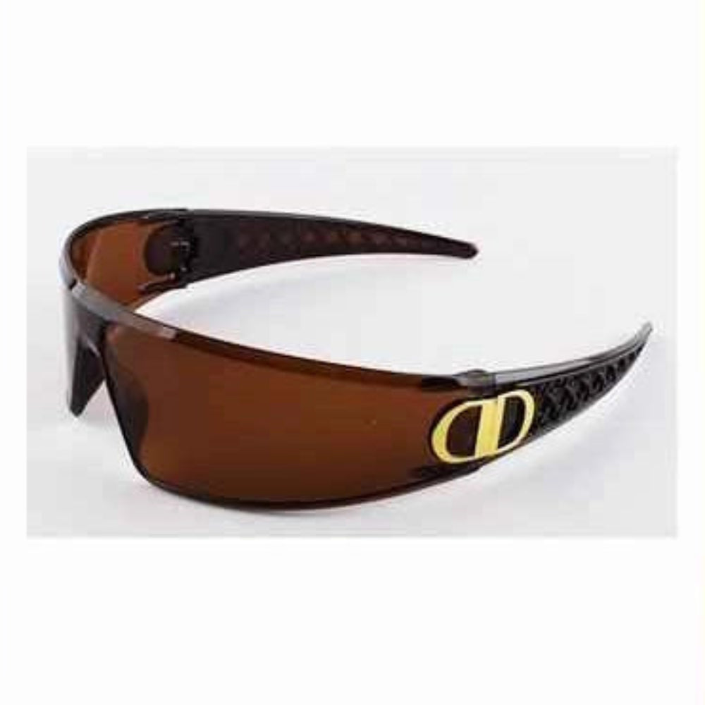 Vintage-Inspired Shield Sunglasses Headband – 2-in-1 Non-Slip Hair Accessory with Gold Accents  (IHB-1329BR)
