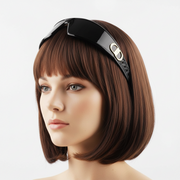 Vintage-Inspired Shield Sunglasses Headband – 2-in-1 Non-Slip Hair Accessory with Gold Accents  (IHB-1329BR)