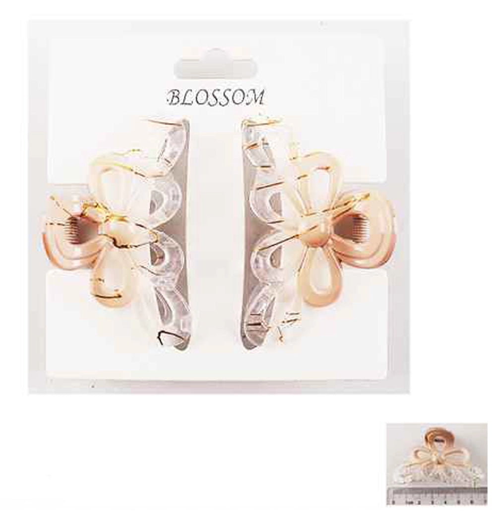 Elegant Blossom Flower Hair Claw Clips (Set of 2)