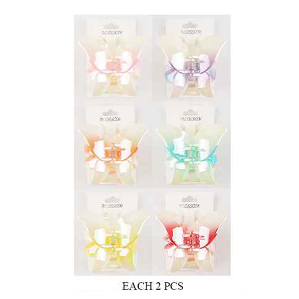 Iridescent Butterfly Hair Claw Clip – 7cm Gradient Hair Accessory (IJC-1201)