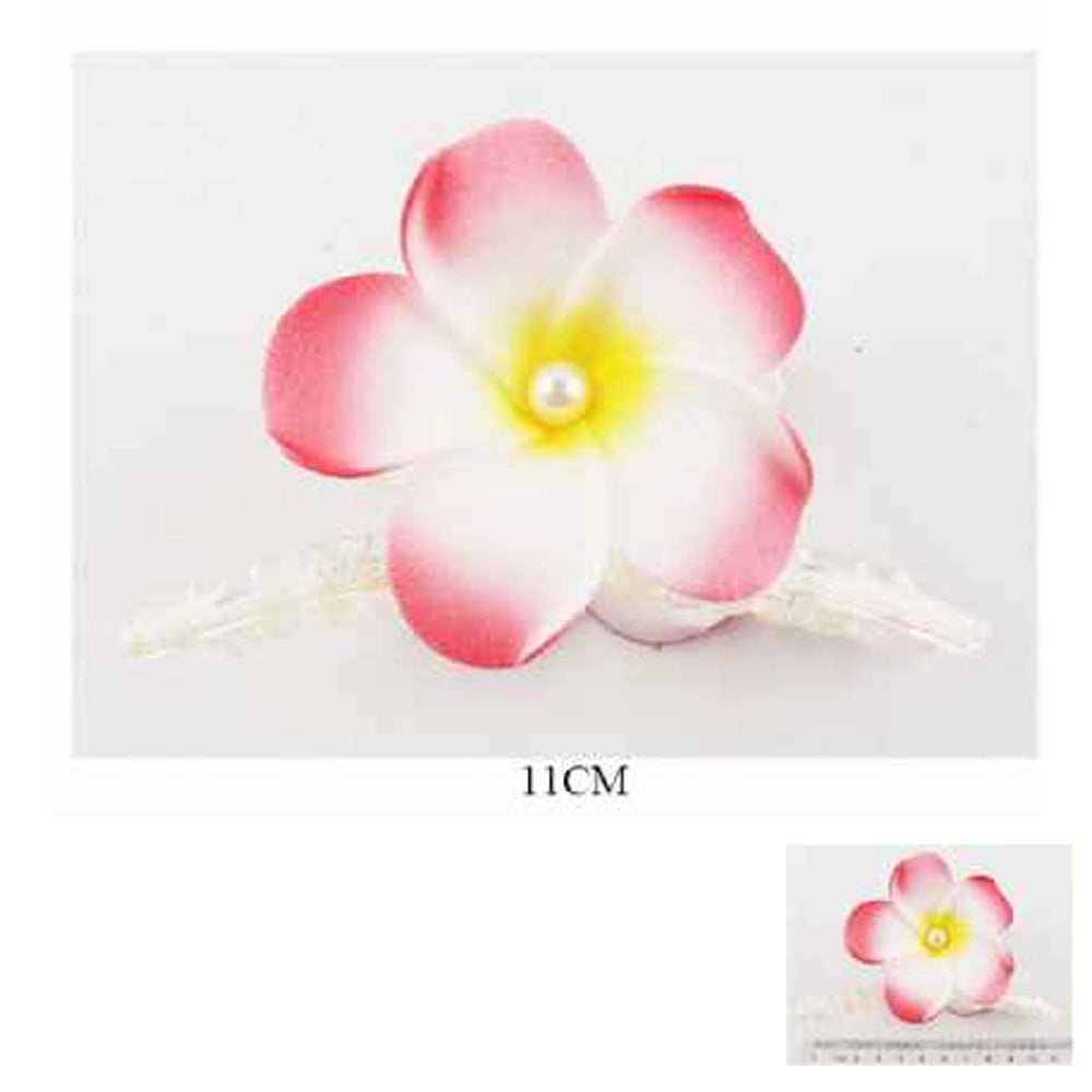 Tropical Frangipani Plumeria Flower Hair Claw Clip 11cm (IJC-1284)