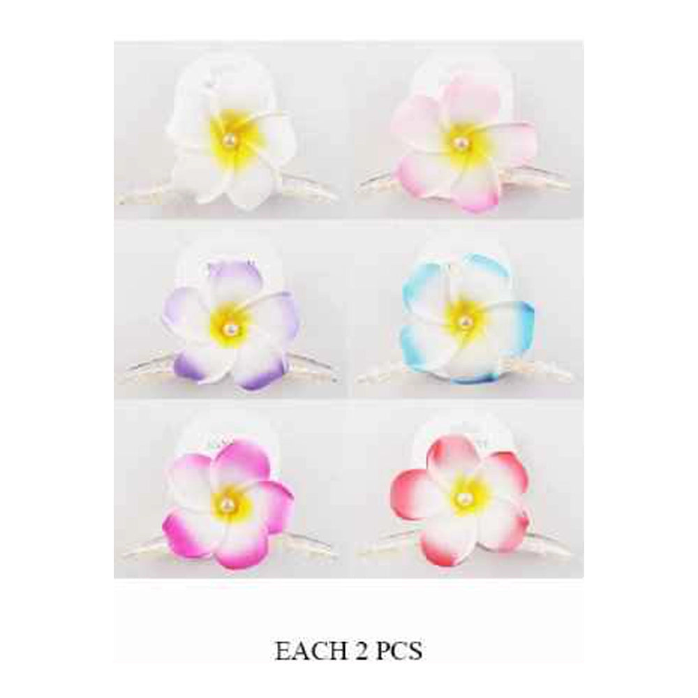 Tropical Frangipani Plumeria Flower Hair Claw Clip 11cm (IJC-1284)