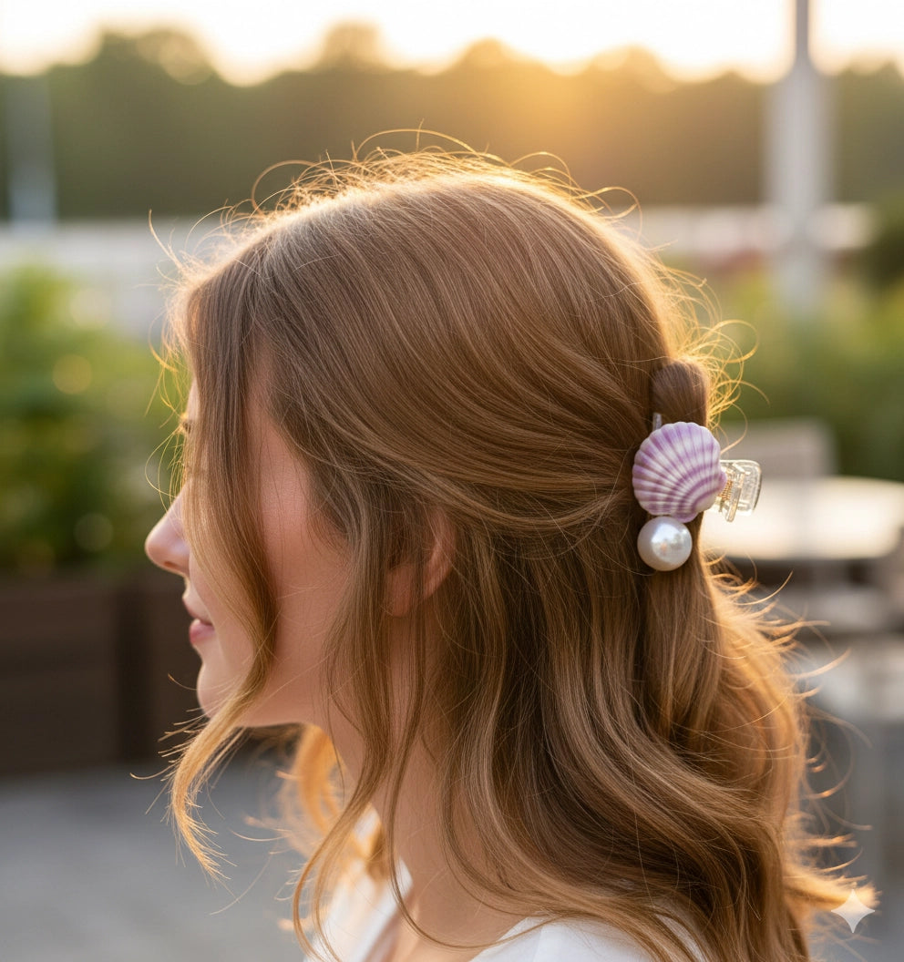 Pearl Shell Hair Claw Clip (IJC-1289)