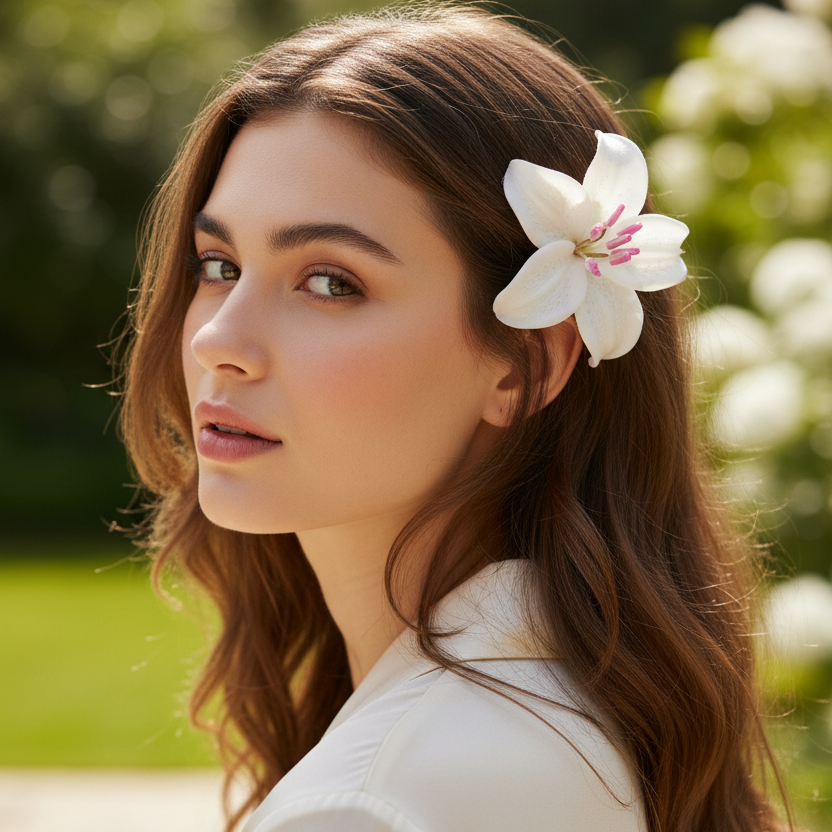 Lily-inspired floral hair accessory (IJC-1302)