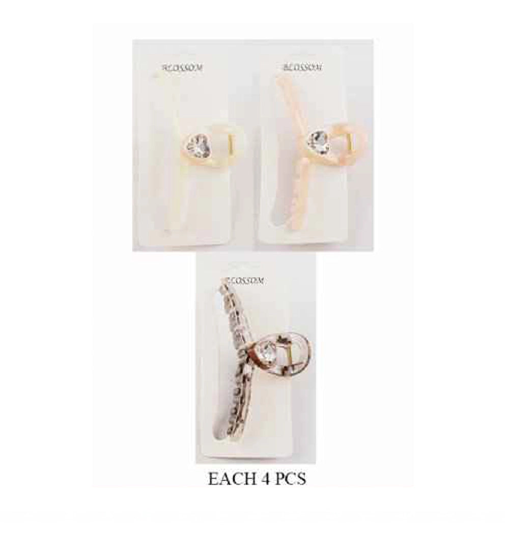 Sparkling Heart Crystal Hair Claw Clip - 13cm Jumbo Size